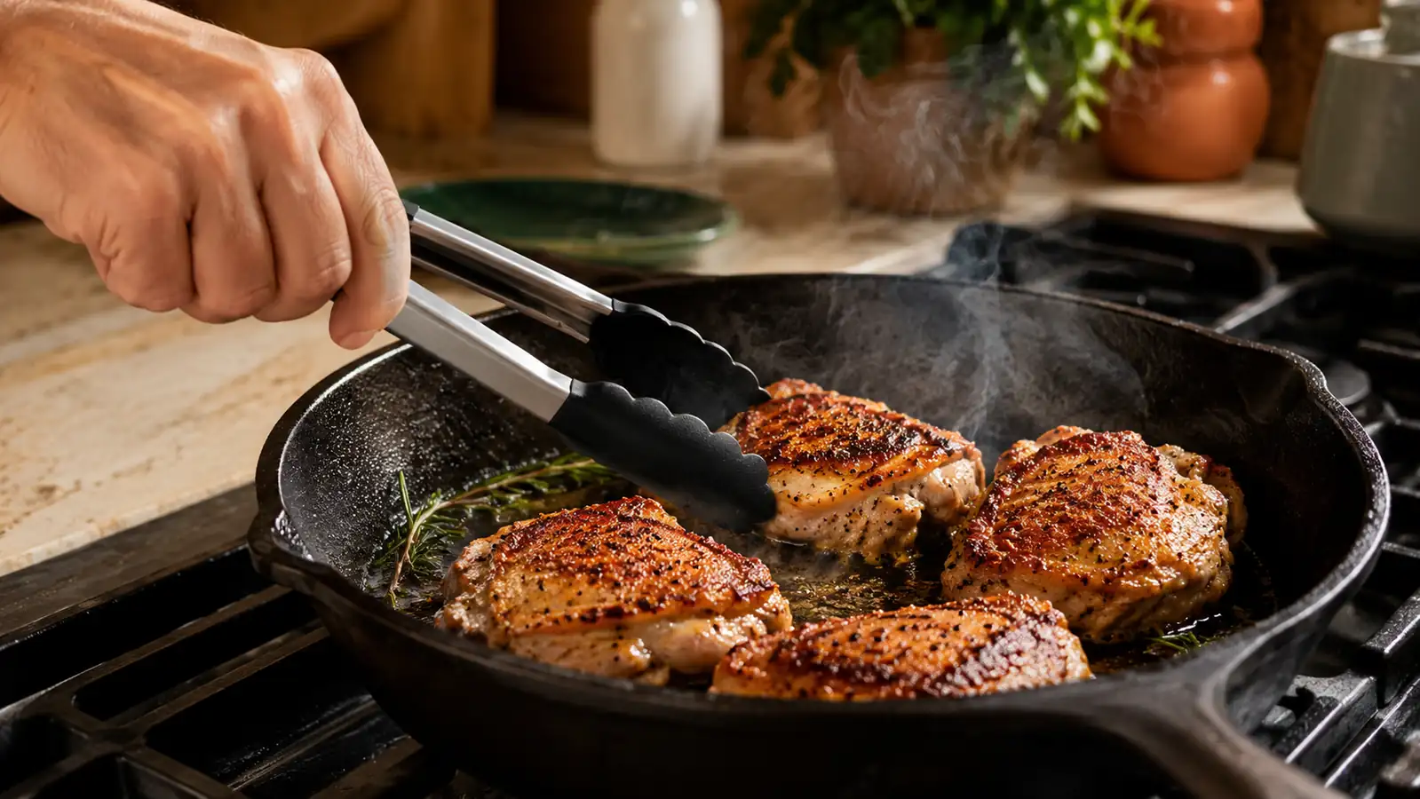 How to Flip Food Without It Sticking or Tearing, Using Kitchen Tongs